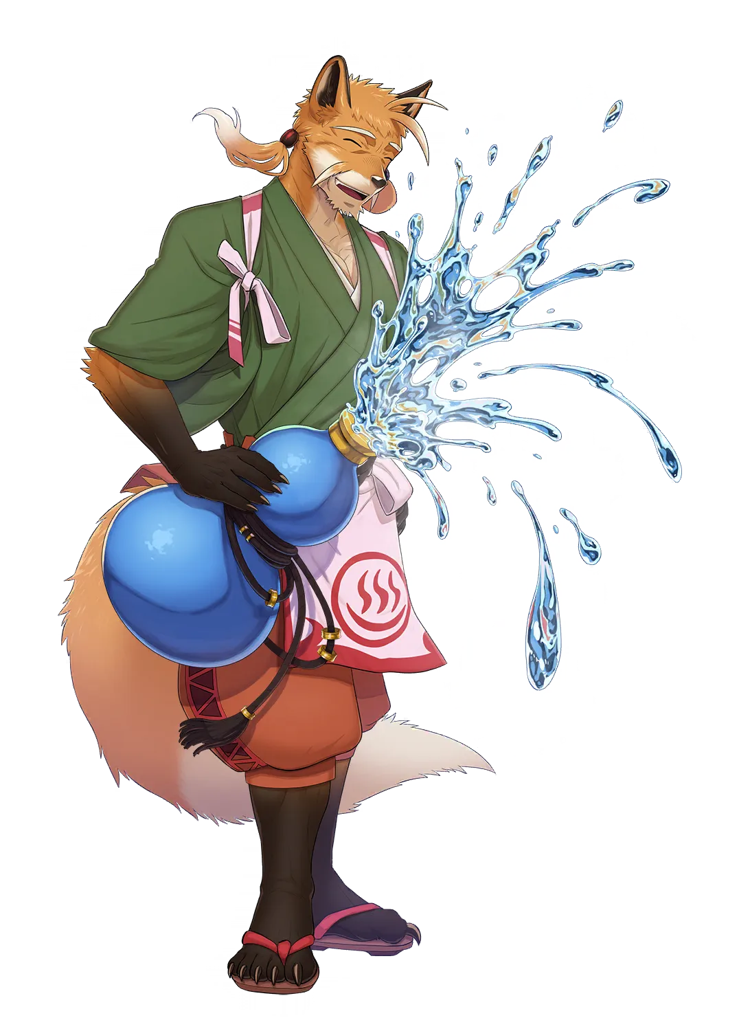 温泉郷の狐
