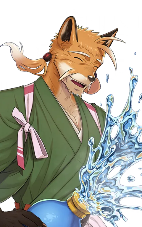 温泉郷の狐